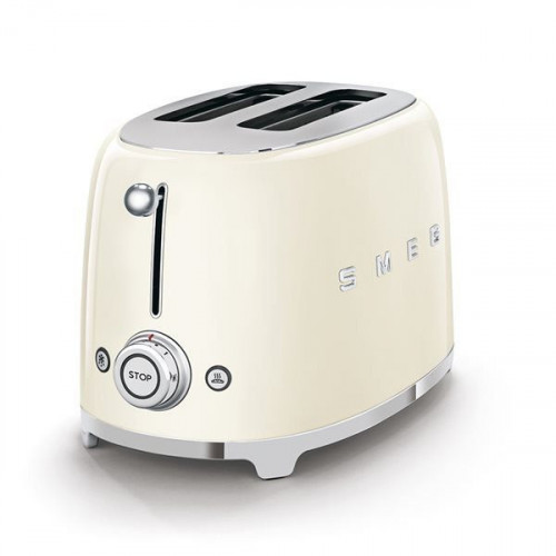 Smeg TSF01CREU - Tostador con 2 Ranuras Anchas 50'Style 950W 6 Niveles de Tostado Crema