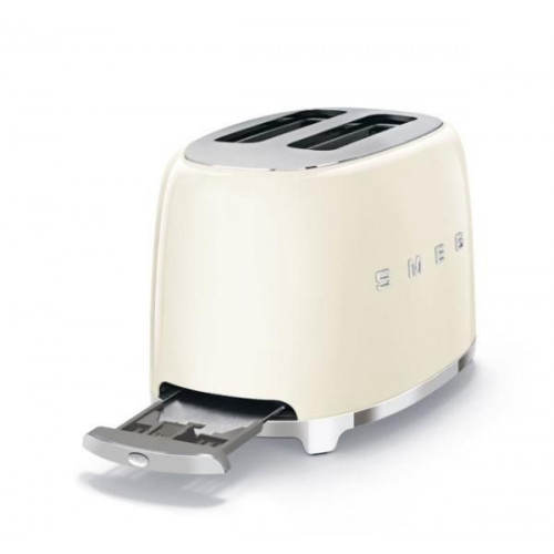 Smeg TSF01CREU - Tostador con 2 Ranuras Anchas 50'Style 950W 6 Niveles de Tostado Crema
