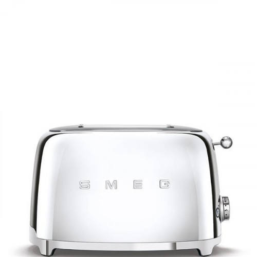 Smeg TSF01SSEU - Tostador con 2 Ranuras Anchas 50'Style 950W 6 Niveles de Tostado Acero Brillante