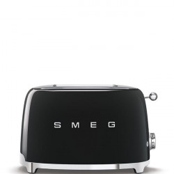 Smeg TSF01BLEU - Tostador con 2 Ranuras Anchas 50'Style 950W 6 Niveles de Tostado Negro