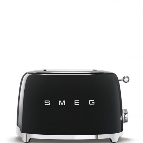 Smeg TSF01BLEU - Tostador con 2 Ranuras Anchas 50'Style 950W 6 Niveles de Tostado Negro