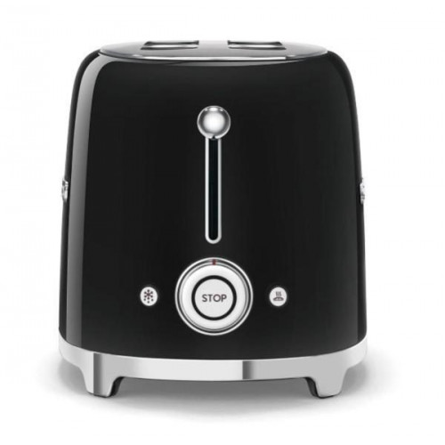 Smeg TSF01BLEU - Tostador con 2 Ranuras Anchas 50'Style 950W 6 Niveles de Tostado Negro