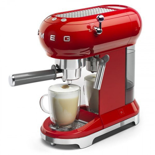 SMEG ECF01RDEU - Cafetera Línea años 50 Thermoblock Capacidad 1l Color Rojo
