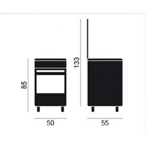 Vitrokitchen CB5530BB - Cocina de Gas Butano 3 Fuegos 85 x 50cm Blanco