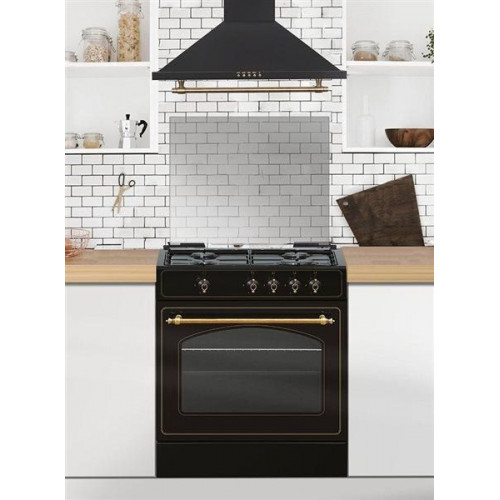 Vitrokitchen RU6060B - Cocina de Gas Butano Rústica 85 x 60 cm Antracita