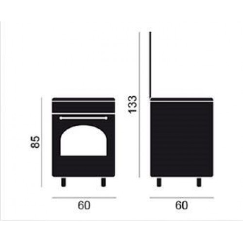 Vitrokitchen RU6060B - Cocina de Gas Butano Rústica 85 x 60 cm Antracita
