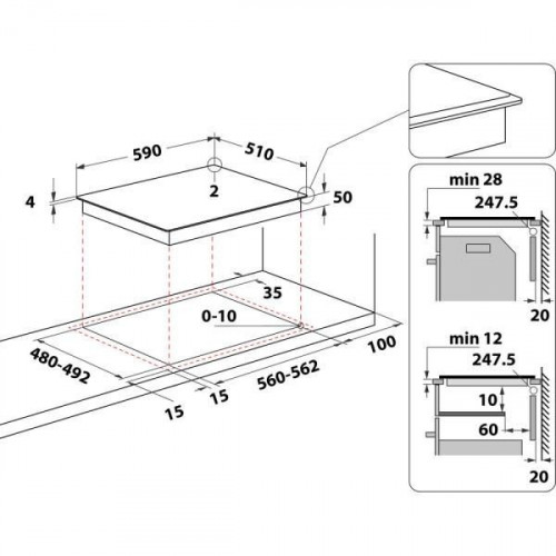 Whirlpool WS B2360 BF - Placa de Inducción 60 Cm  3 Zonas Función Booster