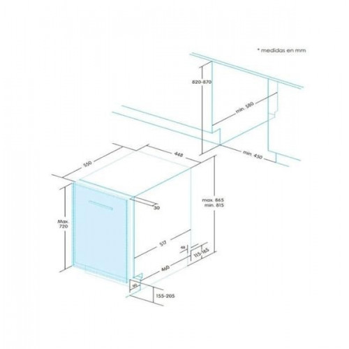 Edesa EDB-4610-I - Lavavajillas Integrado 45 Cm 10 Cubiertos Clase E