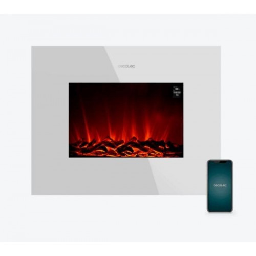 Cecotec 05828 - Chimenea Eléctrica ReadyWarm 2690 Flames Connected 2000W WiFi Blanca