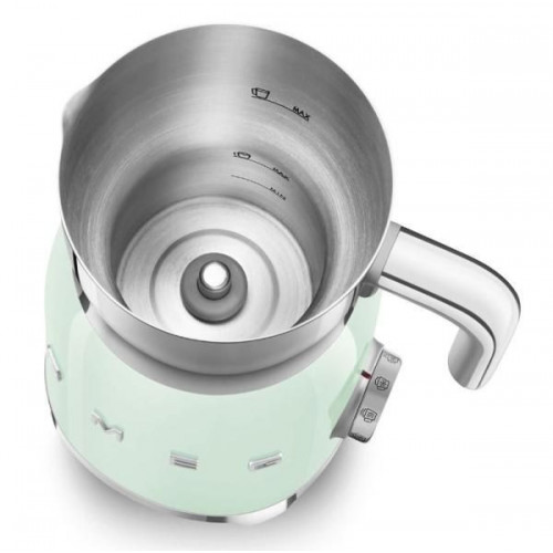 Smeg MFF11PGEU - Smeg MFF11RDEU - Espumador de Leche Estética Años 50 Jarra Extraíble Verde Agua