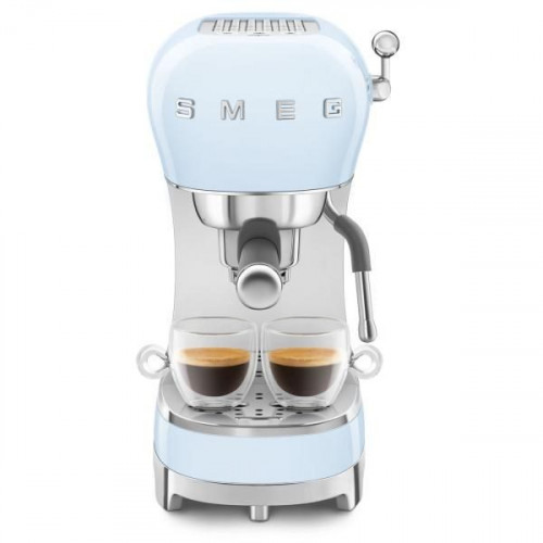 Smeg ECF02PBEU - Cafetera Expresso Manual Estética Años 50 1350W Color Azul Pastel