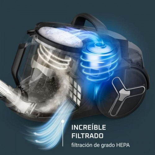 Rowenta RO7B11 - Aspirador Trineo sin Bolsa 900W Cyclonic Negro y Azul