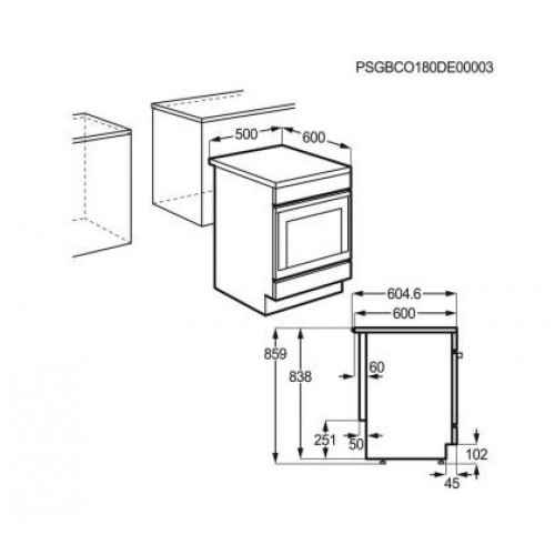 Electrolux LKR540066X - Cocina Vitrocerámica con 4 Zonas de cocción y Horno Eléctrico de 57 Litros