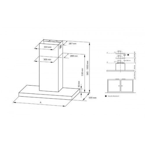Lg HCEZ3626S - Campana Decorativa de Pared 90 Cm Clase A Acero Inoxidable