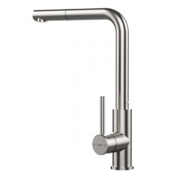 Teka UNI 9331 - Grifo Monomando con Caño Alto Extraíble y Giratorio 360º Acero Inoxidable Cepillado