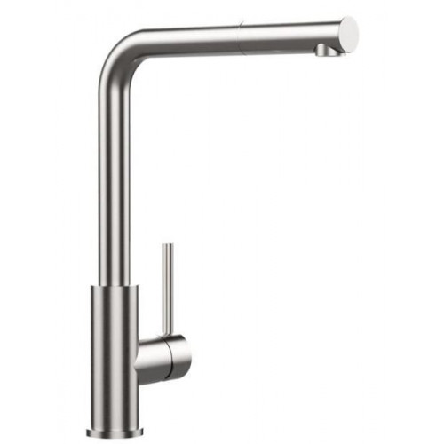 Teka UNI 9331 - Grifo Monomando con Caño Alto Extraíble y Giratorio 360º Acero Inoxidable Cepillado