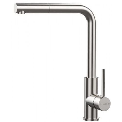 Teka UNI 9331 - Grifo Monomando con Caño Alto Extraíble y Giratorio 360º Acero Inoxidable Cepillado