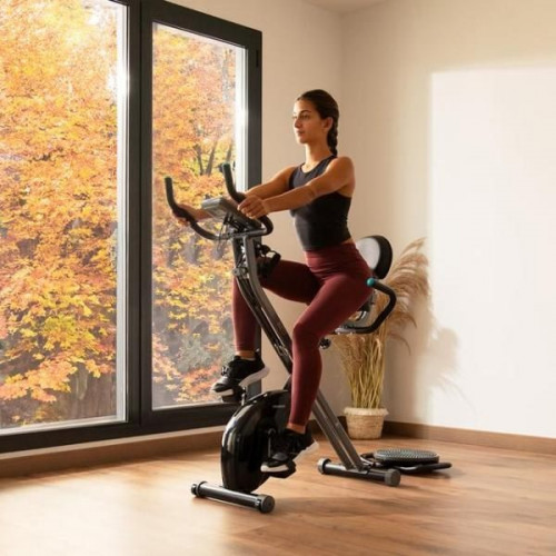 Cecotec 07176 - Bicicleta Estática Plegable Drumfit X Bike 3000 Neo Pro Pantalla LCD Sillín Confort