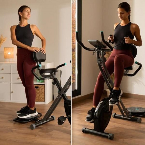 Cecotec 07176 - Bicicleta Estática Plegable Drumfit X Bike 3000 Neo Pro Pantalla LCD Sillín Confort