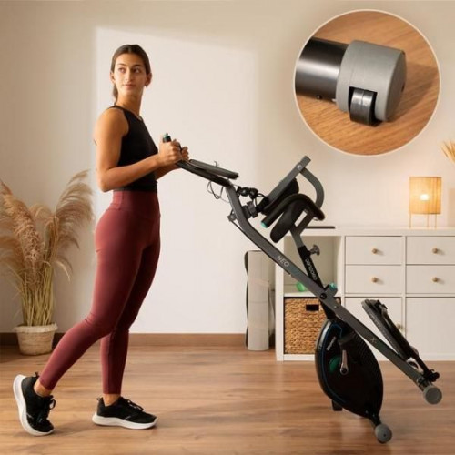 Cecotec 07176 - Bicicleta Estática Plegable Drumfit X Bike 3000 Neo Pro Pantalla LCD Sillín Confort