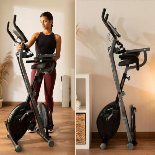 Cecotec 07176 - Bicicleta Estática Plegable Drumfit X Bike 3000 Neo Pro Pantalla LCD Sillín Confort