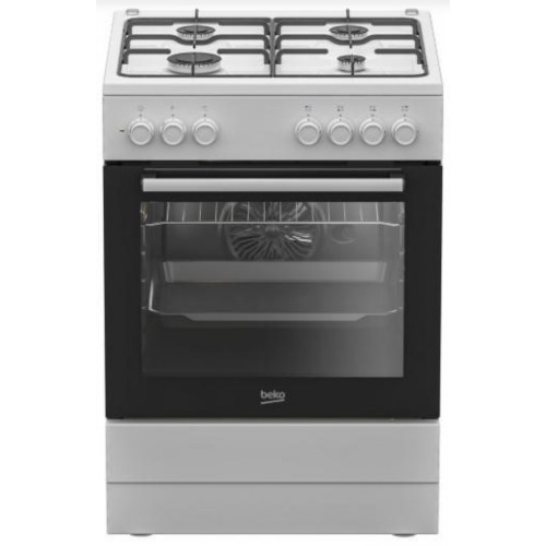 Beko FBE62120WD - Cocina con Placa de Gas Natural 4 Quemadores y Horno Eléctrico 66 Litros Clase A