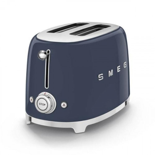 Smeg TSF01NBEU - Tostador con 2 Ranuras Anchas 50'Style 950W 6 Niveles de Tostado Azul Marino