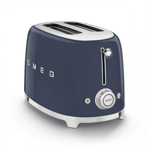 Smeg TSF01NBEU - Tostador con 2 Ranuras Anchas 50'Style 950W 6 Niveles de Tostado Azul Marino
