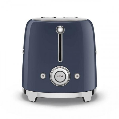 Smeg TSF01NBEU - Tostador con 2 Ranuras Anchas 50'Style 950W 6 Niveles de Tostado Azul Marino