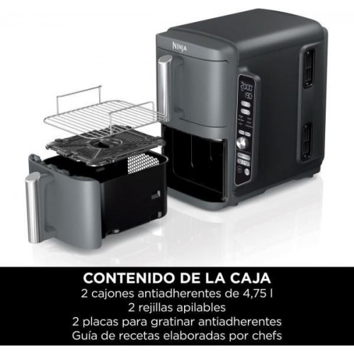 Shark Ninja SL400EU - Freidora de aire con 2 cajones superpuestos 9,5 Litros