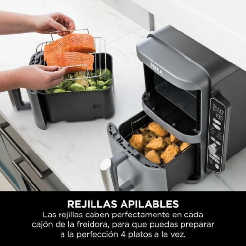 Shark Ninja SL400EU - Freidora de aire con 2 cajones superpuestos 9,5 Litros