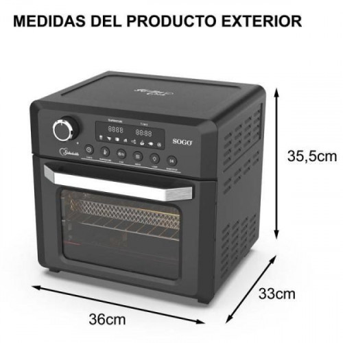 Sogo FRESS10490 - Horno + Freidora de Aire + Deshidratador + Rotisserie 7 Menús 18 Litros