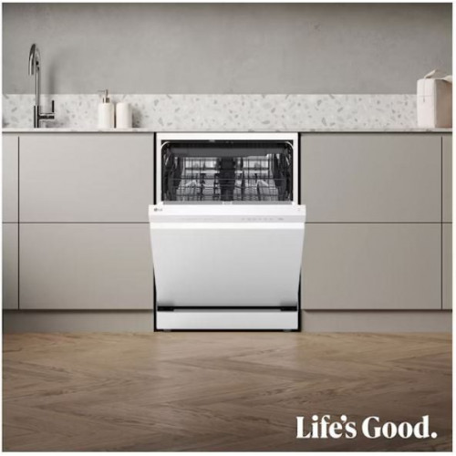 LG DF273FW - Lavavajillas de 60 Cm con Tecnología QuadWash 14 Cubiertos y Tercera Bandeja Clase A