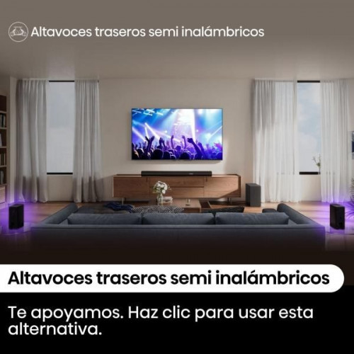 Hisense AX5100Q - Barra de sonido 5.1 580W Dolby Atmos y Altavoces traseros inalámbricos