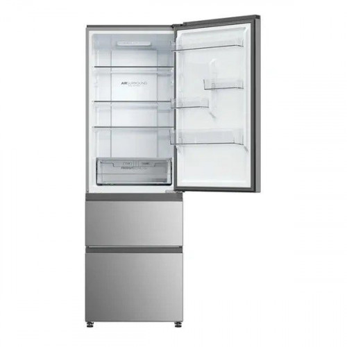 Haier HTR3618CNMG - Frigorífico 3 Puertas 185x60 Cm 348 Litros Direct Access Clase C Inox