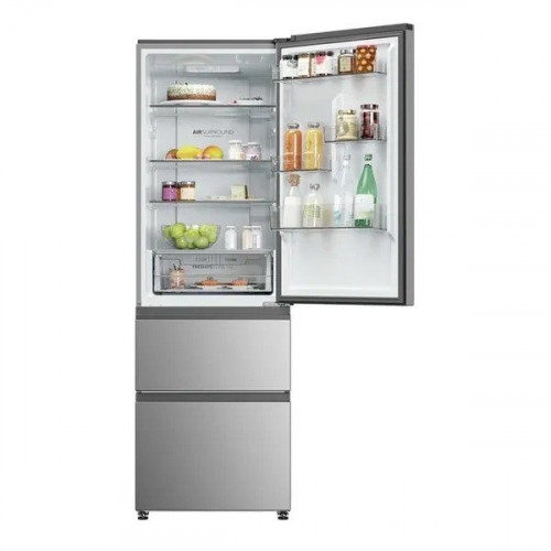 Haier HTR3618CNMG - Frigorífico 3 Puertas 185x60 Cm 348 Litros Direct Access Clase C Inox