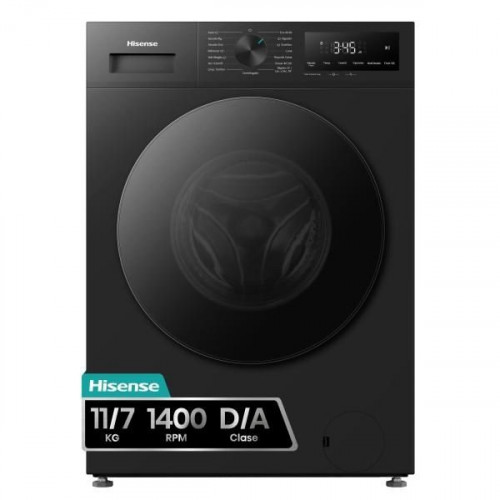 Hisense WD1I1142BBL2 – Lavasecadora Gran Capacidad, 1400 Rpm, 11/7 kg, Clase A/D y Negro