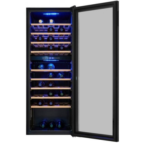 Exquisit WS2-78-GTE-160G - Vinoteca Dos Zonas 78 Botellas 128,5 x 49,0 x 57,5 Cm Clase G Negro