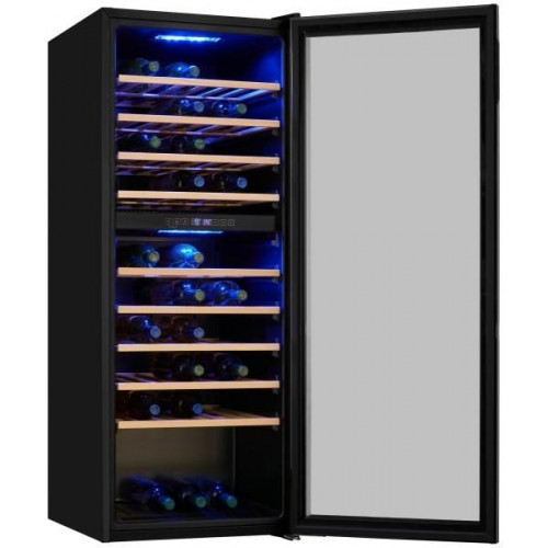 Exquisit WS2-78-GTE-160G - Vinoteca Dos Zonas 78 Botellas 128,5 x 49,0 x 57,5 Cm Clase G Negro