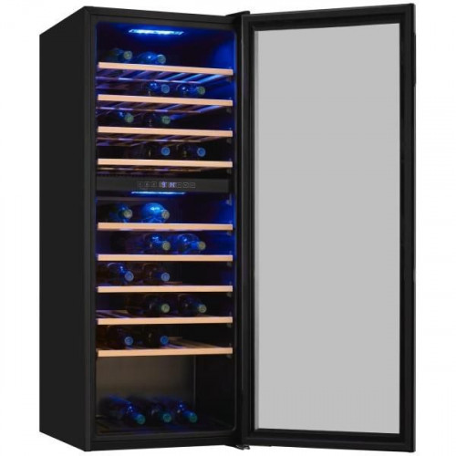 Exquisit WS2-78-GTE-160G - Vinoteca Dos Zonas 78 Botellas 128,5 x 49,0 x 57,5 Cm Clase G Negro