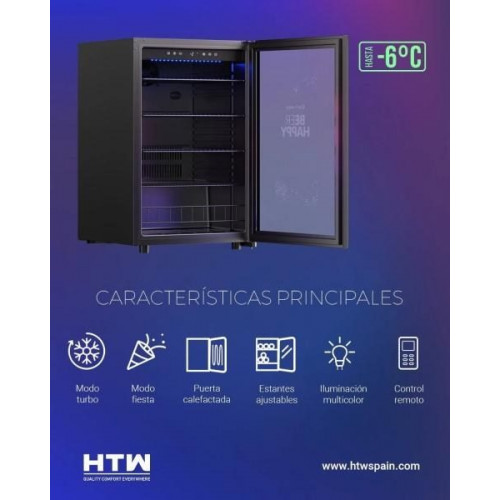 HTW-V-120BC - Birrateca y vinoteca negra para 153 latas o 65 botellas