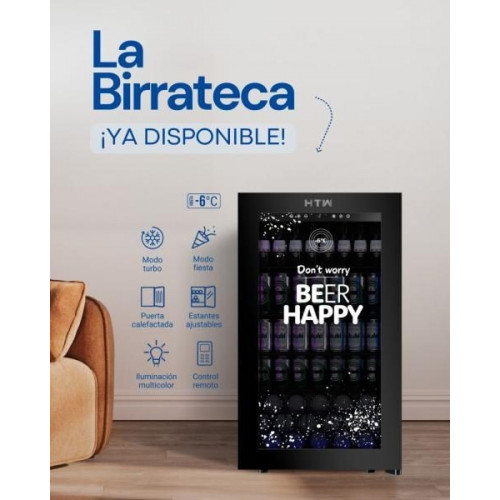 HTW-V-120BC - Birrateca y vinoteca negra para 153 latas o 65 botellas