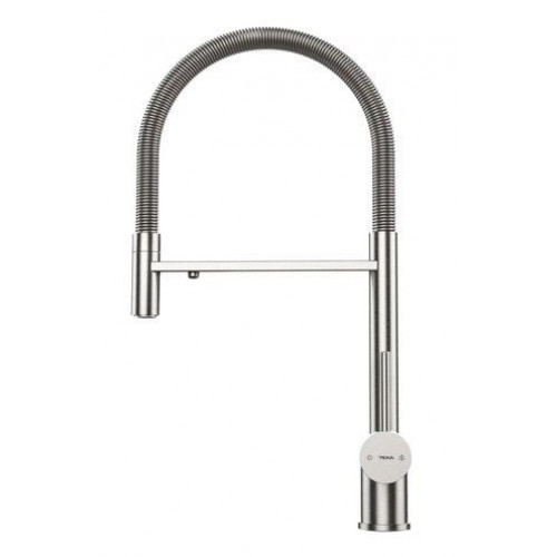 Teka 116080001 - Grifo Profesional UNI 3913 Caño Alto Giratorio 360º Bimando Muelle Flexible Inox