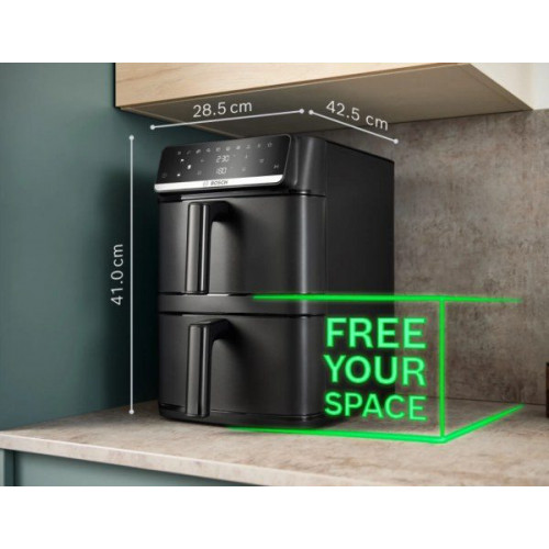 Bosch MAFD661B4 - Freidora de aire con 2 cestas 2800W 12 Litros