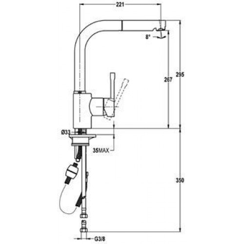 Teka ARK 938 - Grifo de Cocina Extraíble Caño Giratorio Anticalcáreo