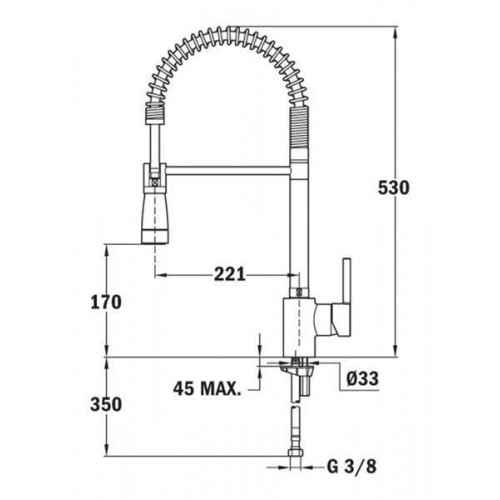 Teka 239391200 - Grifo Monomando ARK 939 Caño Giratorio Maneral Extraíble