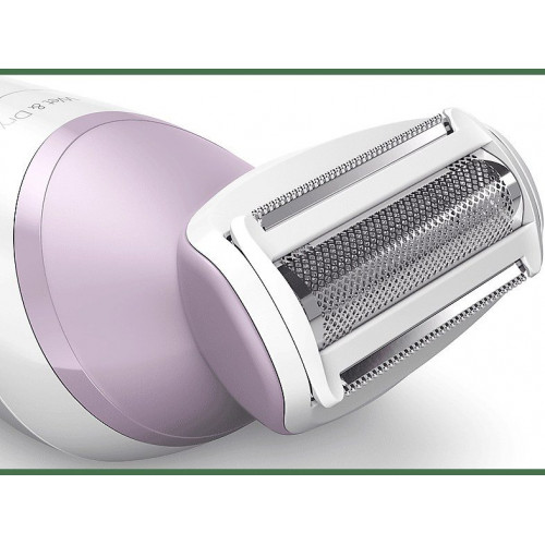 Rasuradora  - BRL136/00 AFEITADORA FEMENINA PHILIPS, Funcionamiento en mojado, 1 velocidades, Cepillo de limpieza; Peine-guía; Tapa de colocación fácil; Cabezal de estiramiento de la piel; Guante exfoliante., Rosa, Blanco