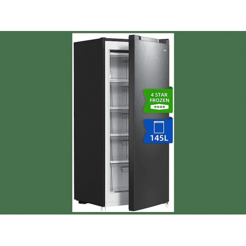 Congelador vertical - CHIQ FSD160D4E, 145 l, 125,9 cm, Color Metalico Cepillado Oscuro