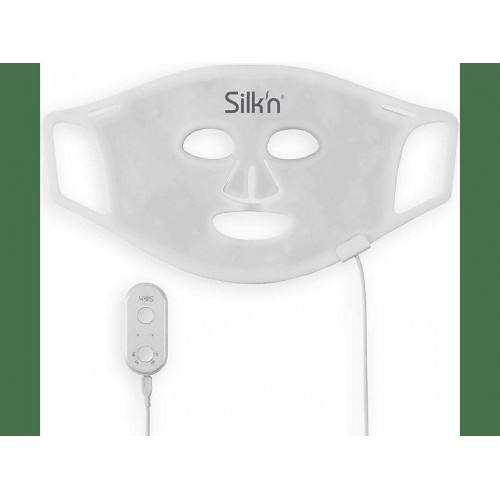 Máscara facial LED - SILK'N FLM100PE1001, Cara, Control remoto, Blanco