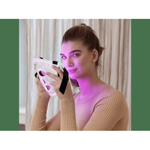 Máscara facial LED - SILK'N FLM100PE1001, Cara, Control remoto, Blanco